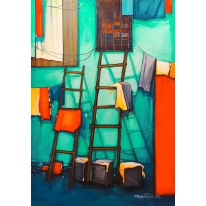 Salman Farooqi, 40 x 60 Inch, Acrylic on Canvas, Cityscape Painting, AC-SF-342